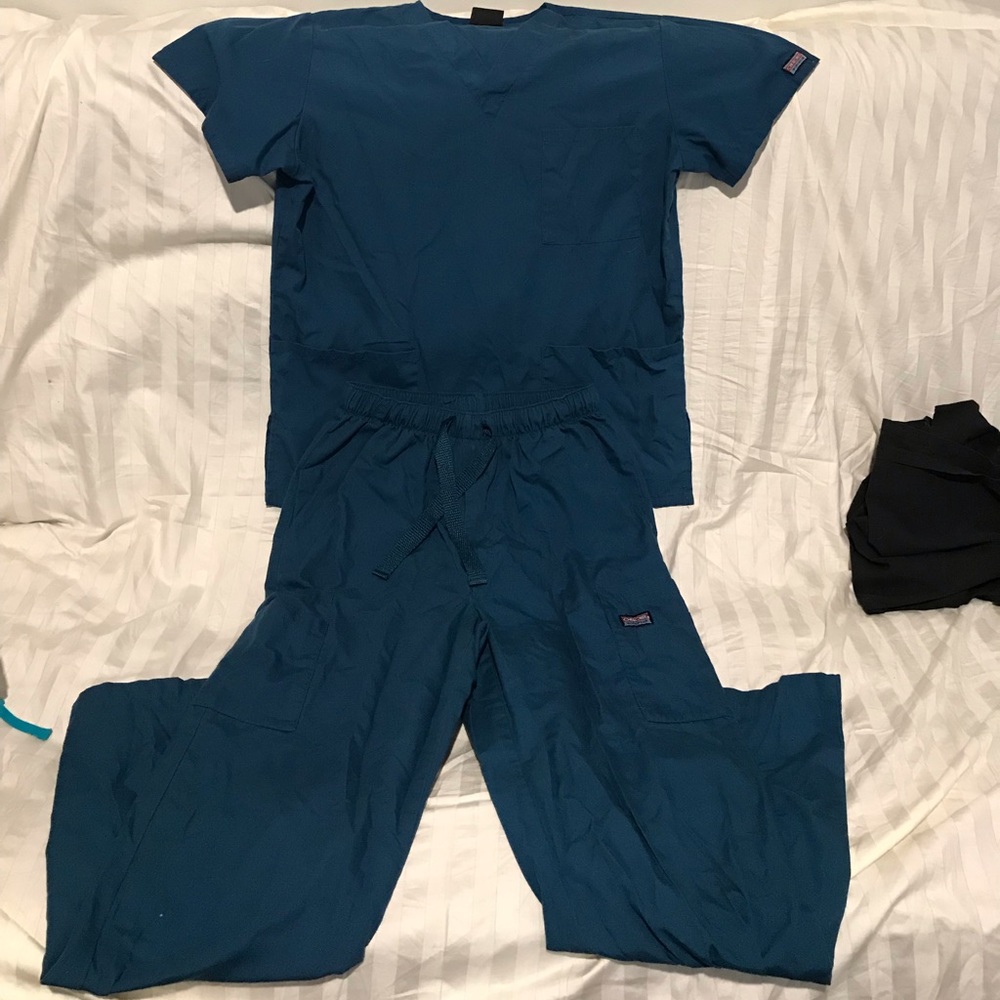 Cherokee workwear scrub set Caribbean blue